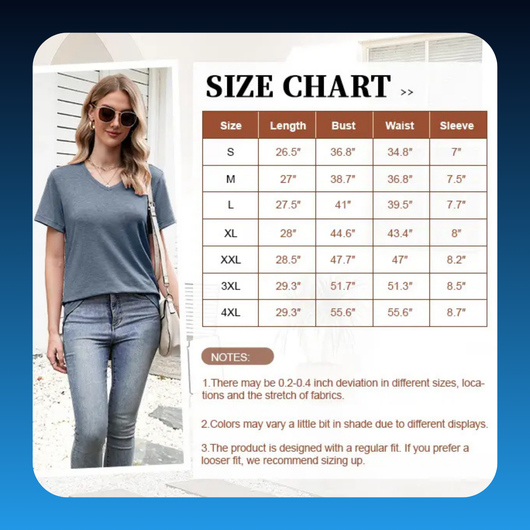 Loose Fit V-Neck T Shirts for Women Plus Size (4 Pack)