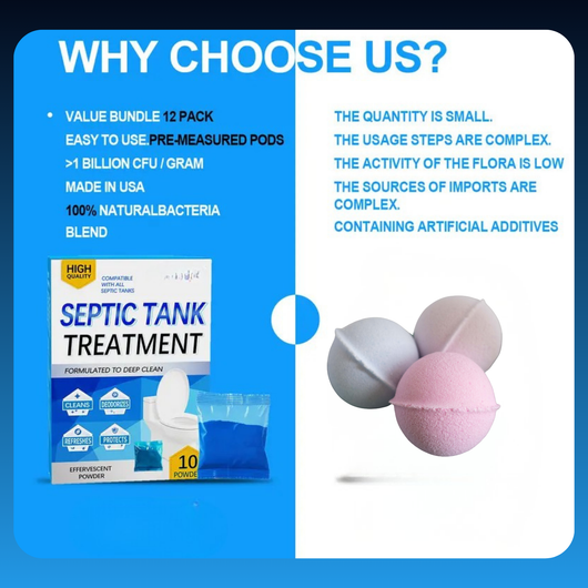 Septic Tank Effervescent Treatment Powder Pods (10 Pack)