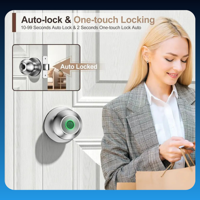 Smart Lock Fingerprint Door Knob with App Control