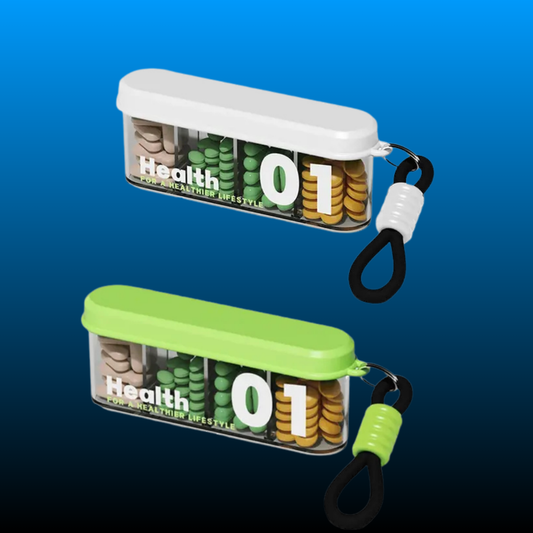 Portable Pill Dispenser with 4 Compartments (2 Pack)