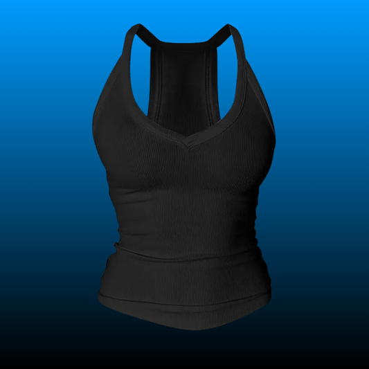 V Neck Cotton Tank Tops with Built-in Shelf Bra