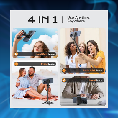 Pocket-Sized 4-in-1 Magnetic Selfie Stick