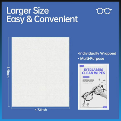 Lens Wipes for Eyeglasses and Screen