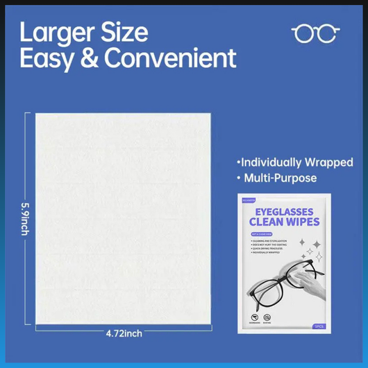 Lens Wipes for Eyeglasses and Screen