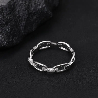 Moissanite Unisex Chained Ring