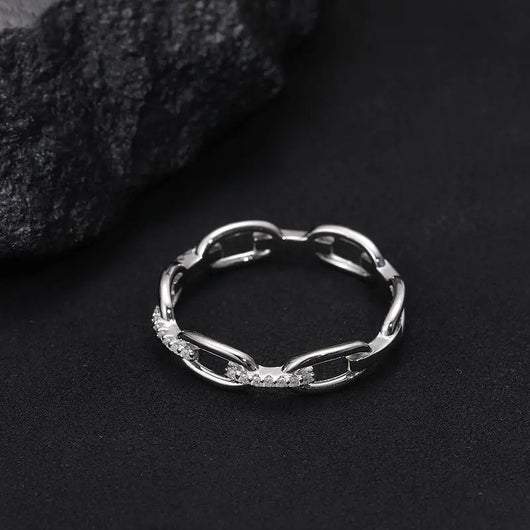 Moissanite Unisex Chained Ring
