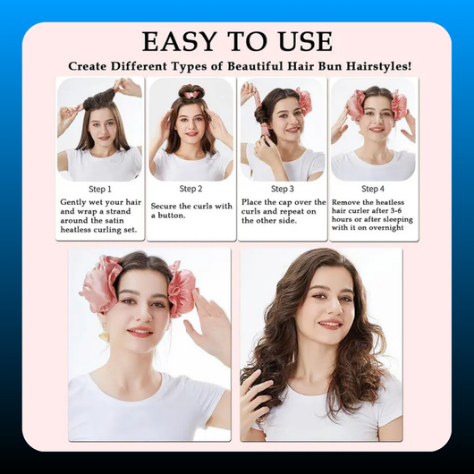 Satin Heatless Hair Curler (3 Pieces)
