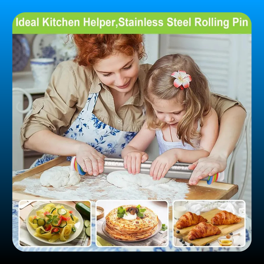 Adjustable Rolling Pin with Thickness Rings