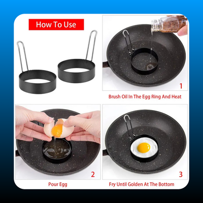 6 Pack Non-Stick Egg Rings Set