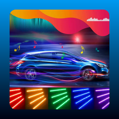 RGB Car Strobe Safety Lights with Remote