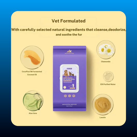 Hypoallergenic Pet Grooming & Deodorizing Wipes