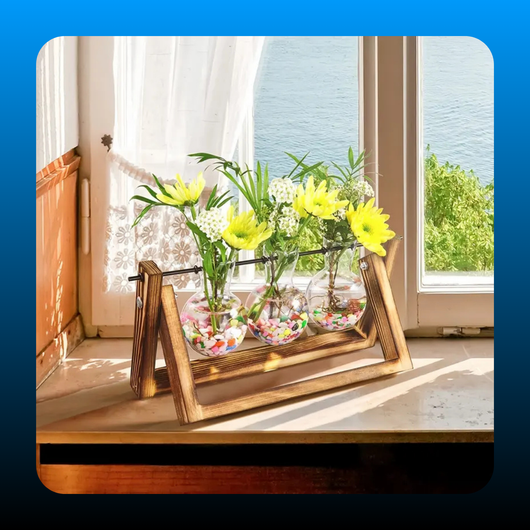 Plant Terrarium With Wooden Stand