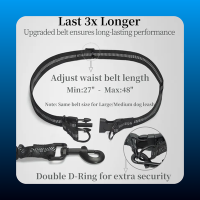 Hands Free Dog Leash with Zipper Pouch