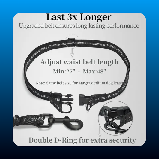Hands Free Dog Leash with Zipper Pouch