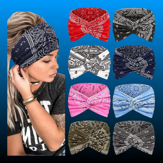 8 Pcs Women's Styling Retro Printed Headband