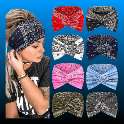 8 Pcs Women's Styling Retro Printed Headband