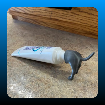 Pooping Dog Butt Toothpaste Topper
