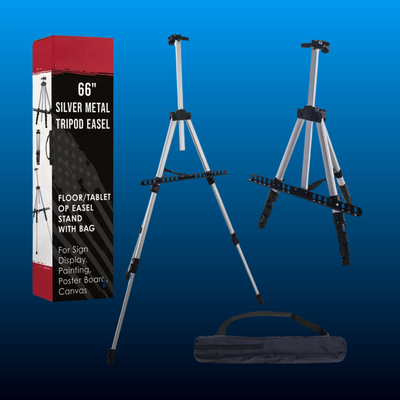 Silver Metal Tripod Easel Display