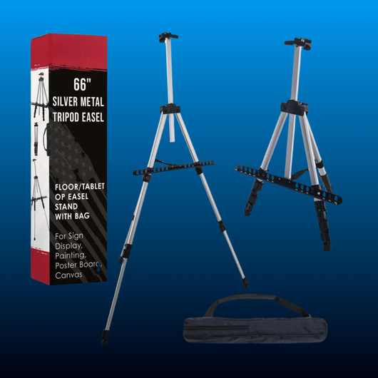 Silver Metal Tripod Easel Display