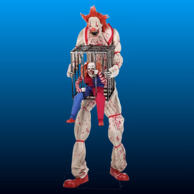 Animated Clown with Caged Clown Prop