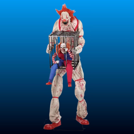 Animated Clown with Caged Clown Prop