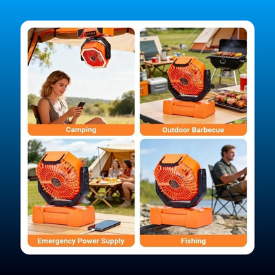 Portable Camping Fan with LED Light