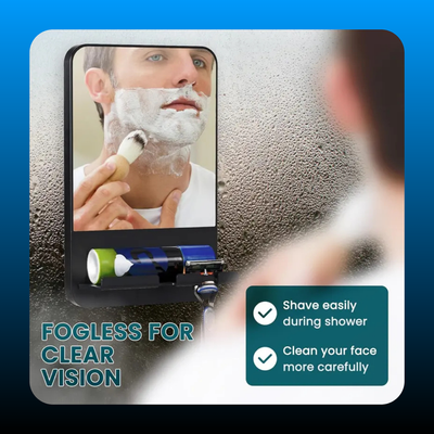 Anti-Fog Mirror with Razor Holder