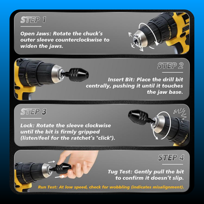 2Pcs Keyless Drill Chuck Adapter Set