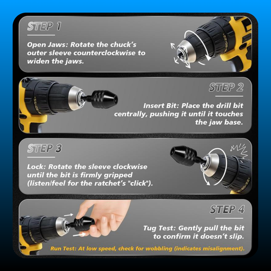 2Pcs Keyless Drill Chuck Adapter Set