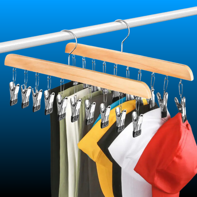 Legging Hanger for Closet Organizer with 10 Clips (2 Pack)
