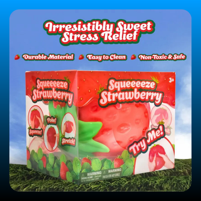 Strawberry Squishy Stress Ball for Adults & Kids