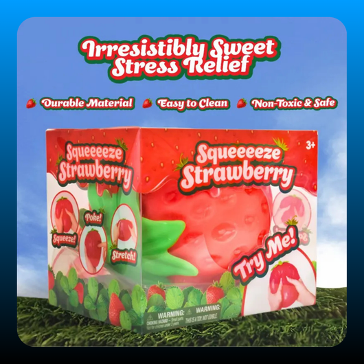 Strawberry Squishy Stress Ball for Adults & Kids