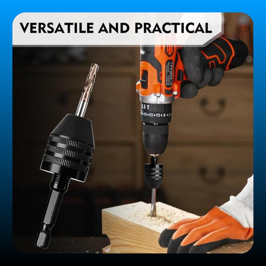 2Pcs Keyless Drill Chuck Adapter Set