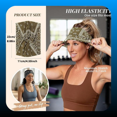 8 Pcs Women's Styling Retro Printed Headband