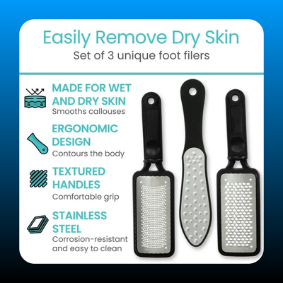 3 Pack Foot File Feet Scraper