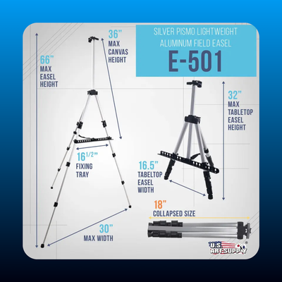 Silver Metal Tripod Easel Display