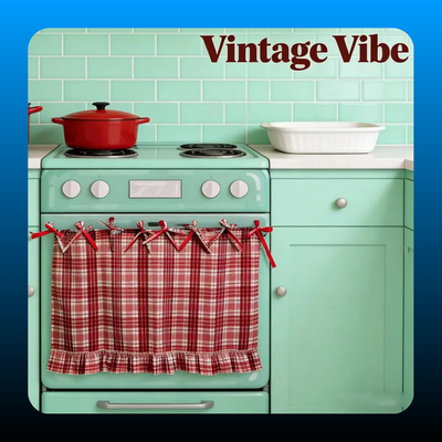 Handmade Farmhouse Oven Skirt Curtain