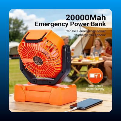 Portable Camping Fan with LED Light