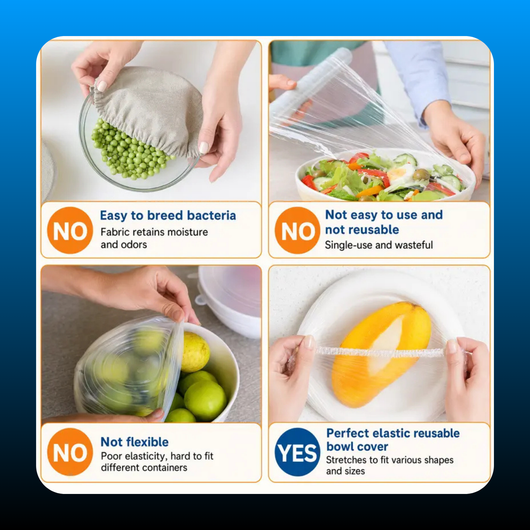 Reusable Elastic Plastic Bowl Covers
