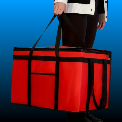 Foldable Oversized Red Cold & Heat-Resistant Insulated Bag