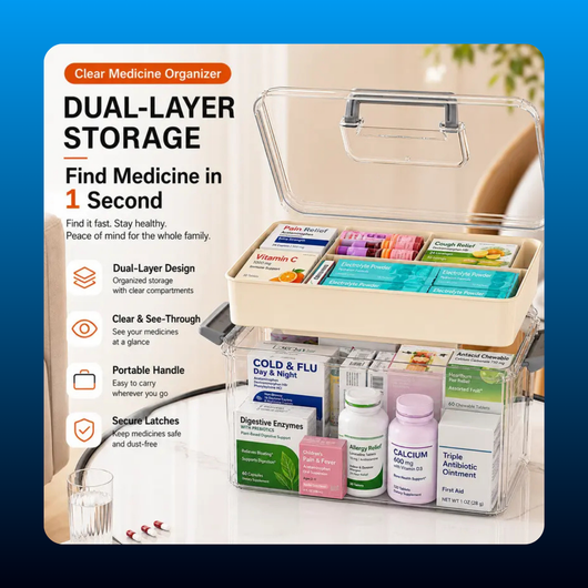 Translucent Double-Layer Storage Organizer