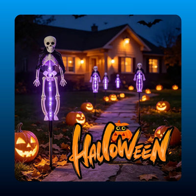 Solar Light Up Skeleton Garden Stakes (2 Pack)