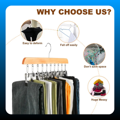 Legging Hanger for Closet Organizer with 10 Clips (2 Pack)