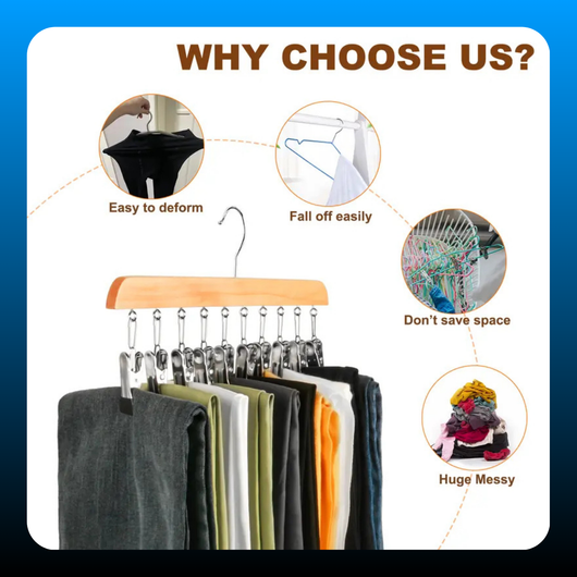 Legging Hanger for Closet Organizer with 10 Clips (2 Pack)