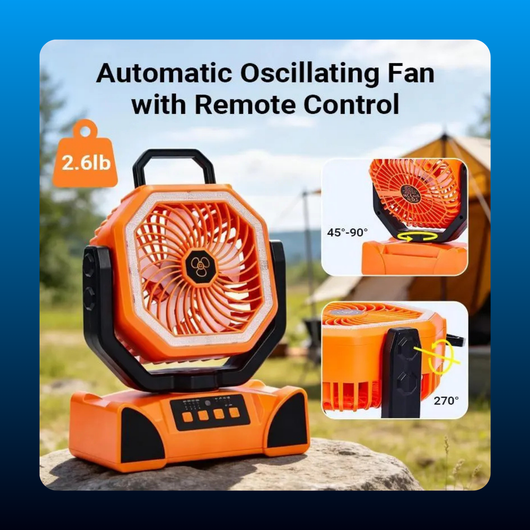 Portable Camping Fan with LED Light