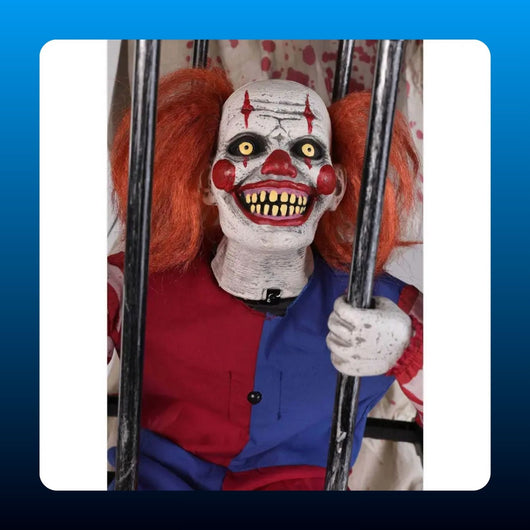 Animated Clown with Caged Clown Prop