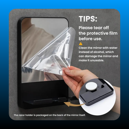 Anti-Fog Mirror with Razor Holder