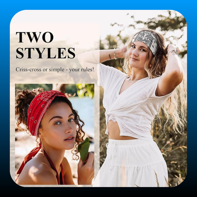8 Pcs Women's Styling Retro Printed Headband