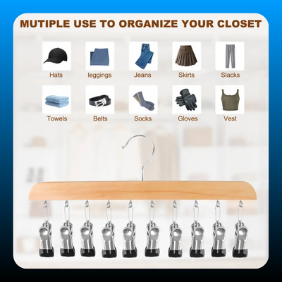 Legging Hanger for Closet Organizer with 10 Clips (2 Pack)