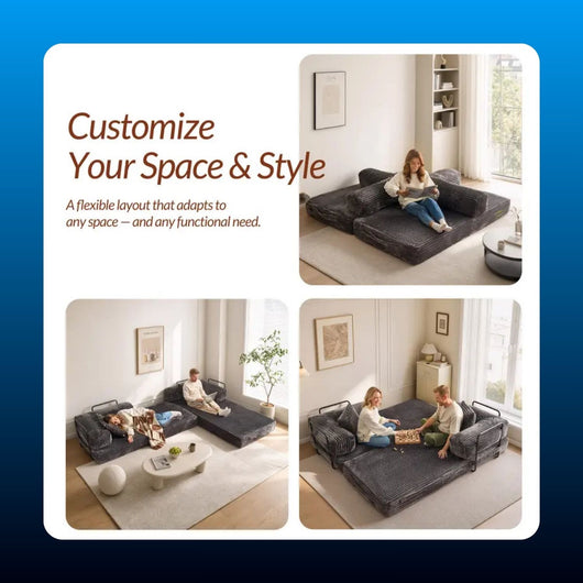 Oversized Convertible Boneless Couch